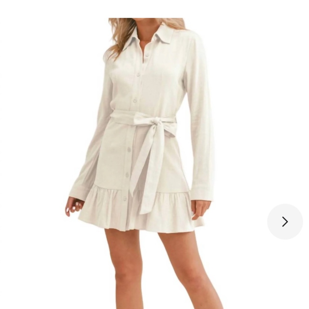 NWT Sage the Label Flavor of Tuscany button up dress in white. Size M. $50